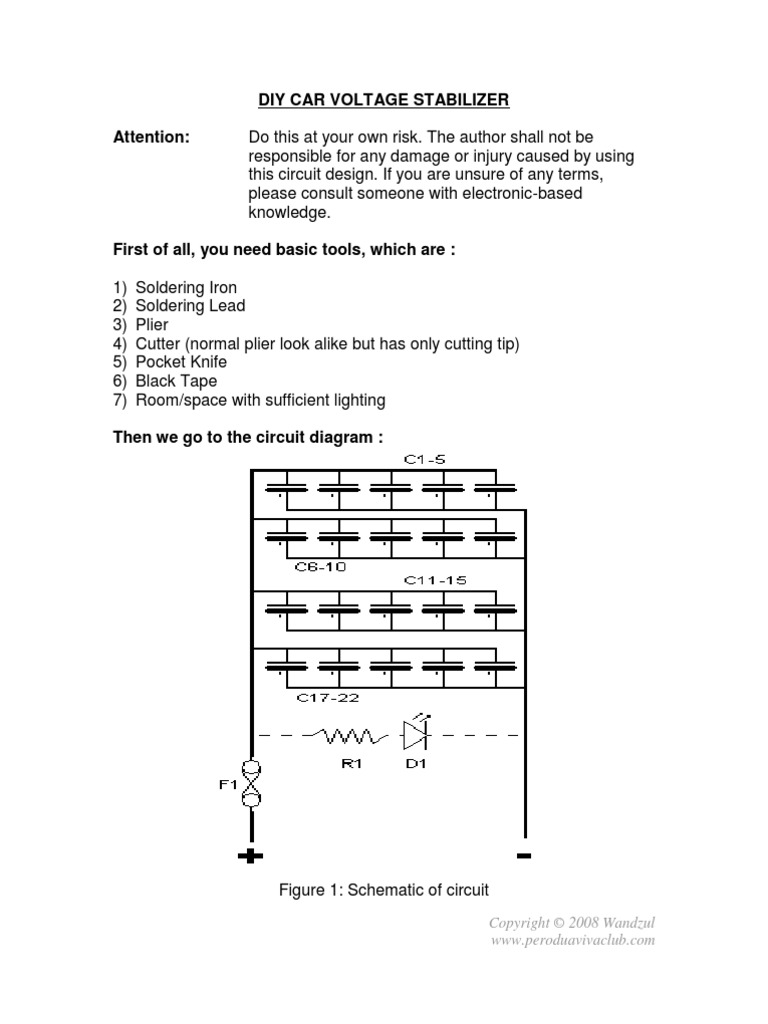DIY - Voltage Stabilizer Circuit Diagram