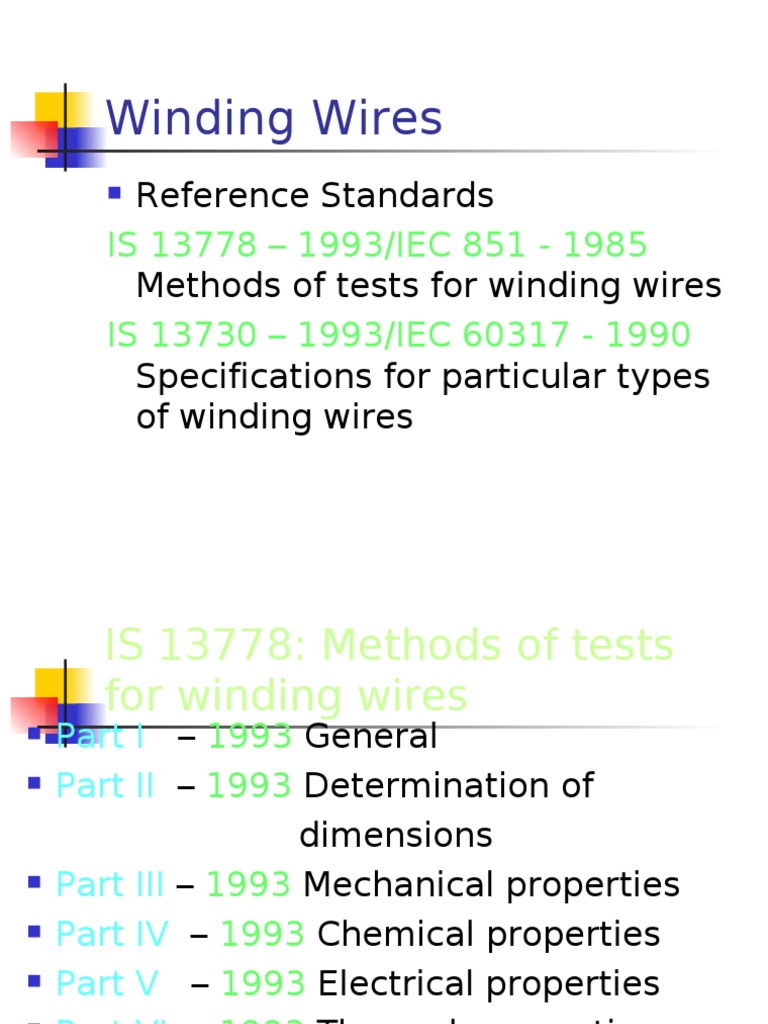New Edition Of Key Standard For Winding Wires – TFRTNX