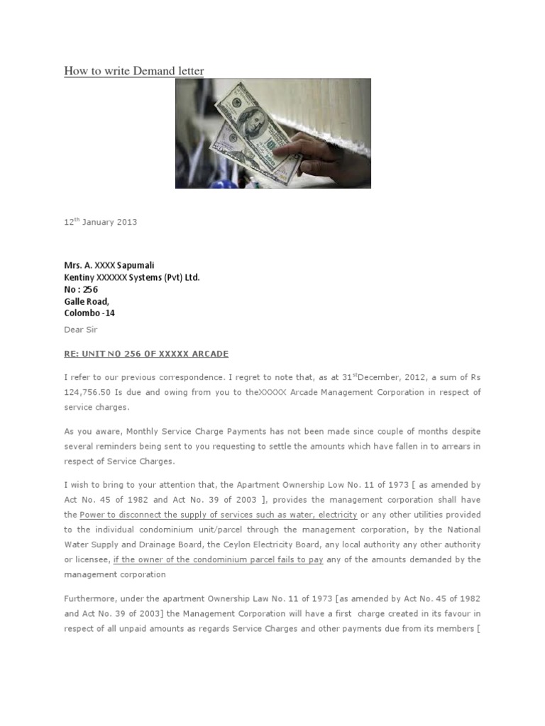 How to write a demand letter Condominium Corporations