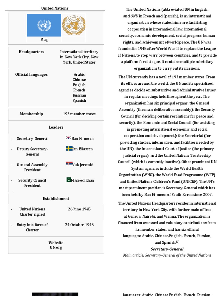 United Nations PDF Secretary General Of The United Nations World