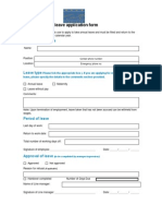 Annual Leave Application Form: Employee's Details