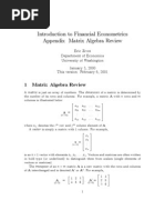 Introduction To Financial Econometrics Appendix Matrix Algebra Review