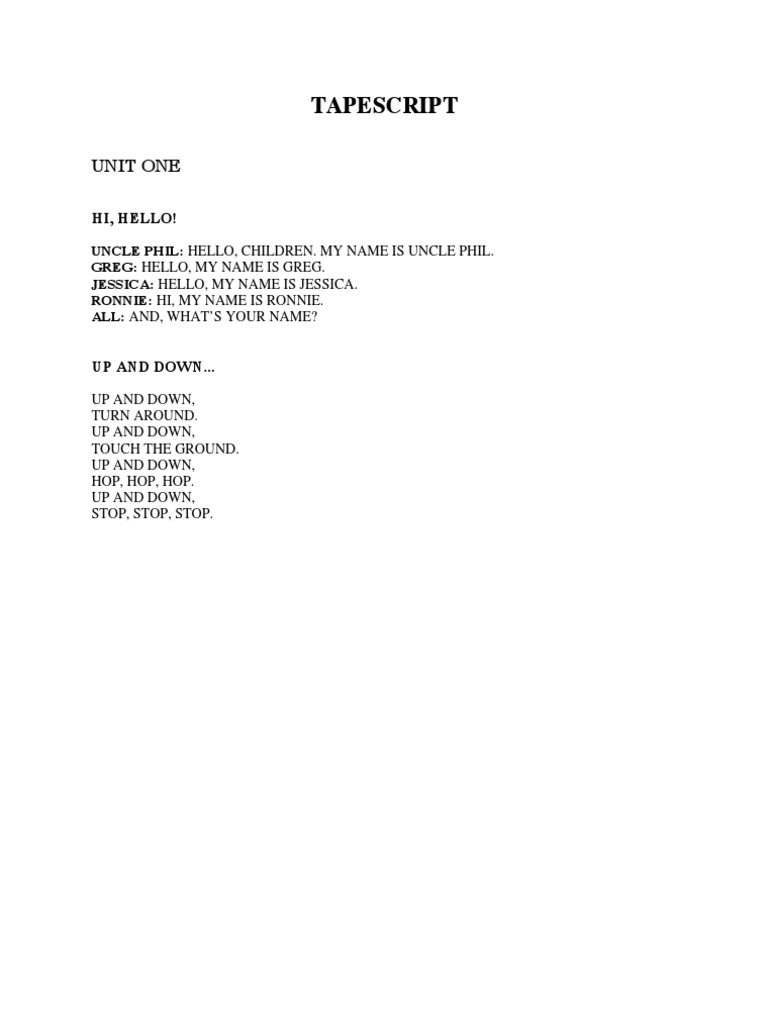 BB 1 Tapescript | PDF | Toys