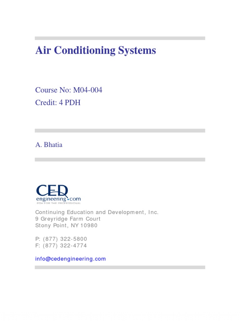 Air Conditioning Systems Course Overview | PDF
