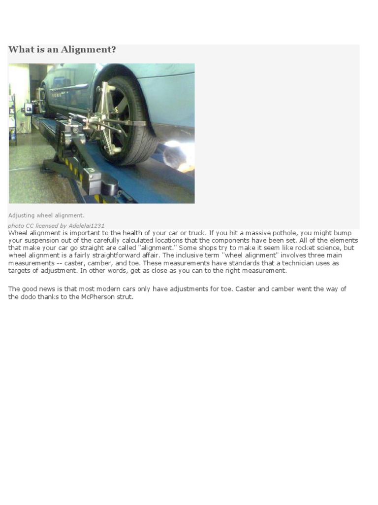 Mannual Wheel Alignmen | PDF | Vehicle Technology | Vehicles