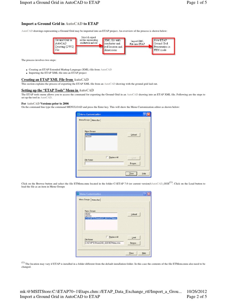 Import A Ground Grid in To Etap: Autocad | PDF | Menu (Computing ...