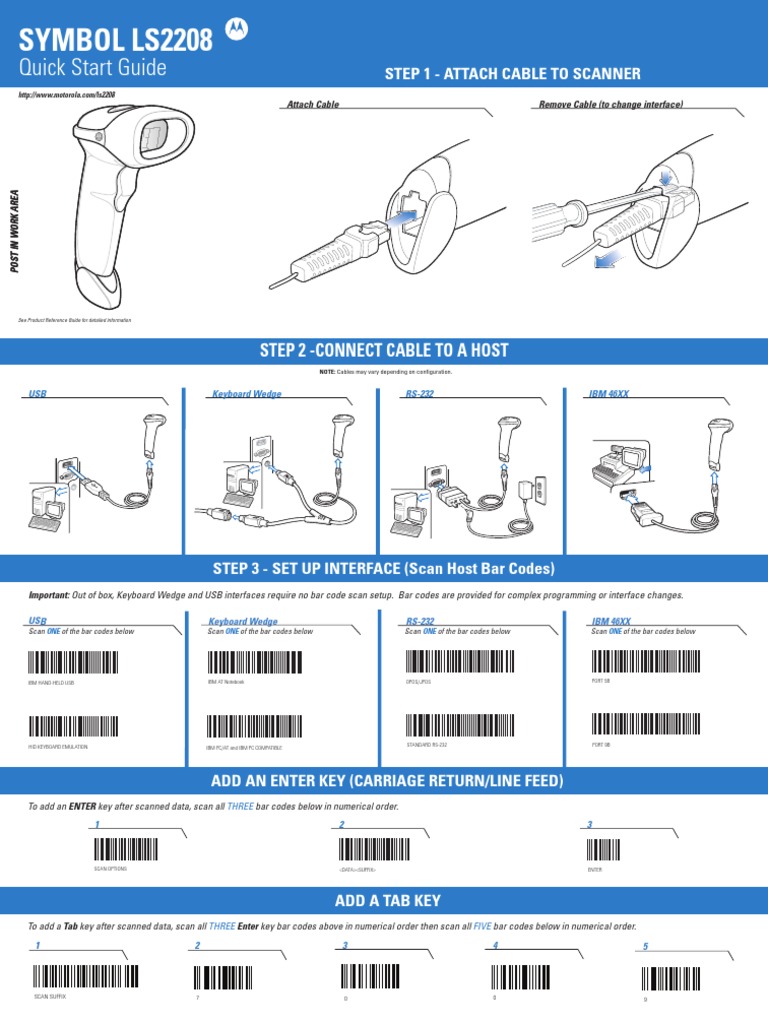 SYMBOL LS2208 Quick Start Guide Barcode Radio
