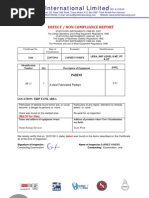 JC International Limited: Defect / Non Compliance Report