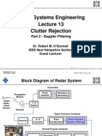 Radar Systems Engineering Lecture 13 Clutter Rejection Part 2 - Doppler Filtering