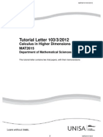 Tutorial Letter 103/3/2012: Calculus in Higher Dimensions MAT2615