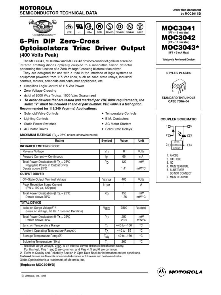 Moc 3041 | PDF | Relay | Diode