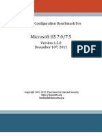 CIS Microsoft IIS7 Benchmark v1.2.0