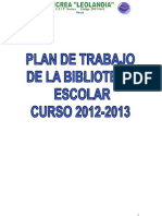 Plan de Trabajo de La Be-Crea Leolancia 2012-2013