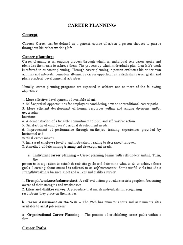 Career Planning | PDF | Mentorship | Employment