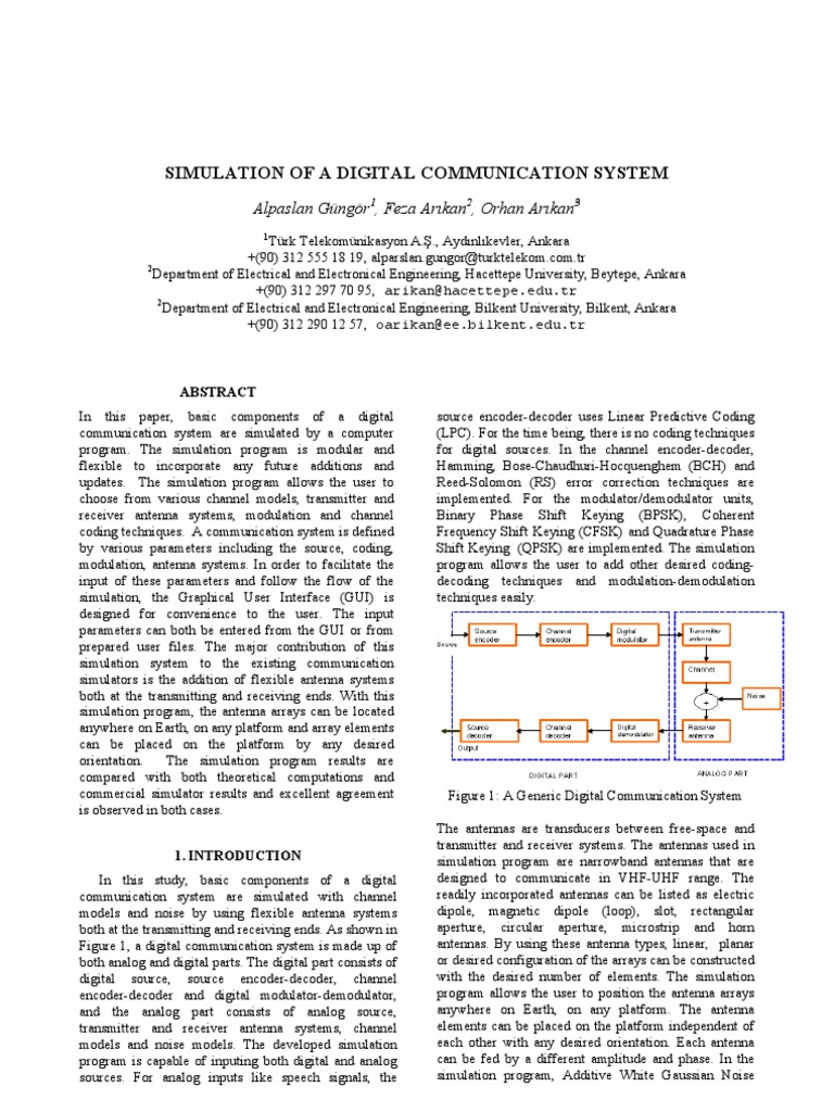 Digital Communication System Simulation | PDF | Antenna (Radio ...