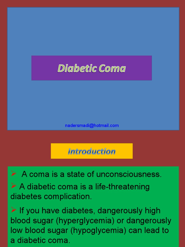 Diabetic Coma Hypoglycemia Diabetes Mellitus