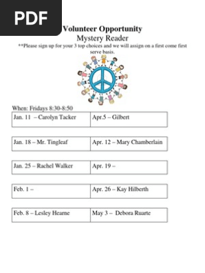 sign up sheet