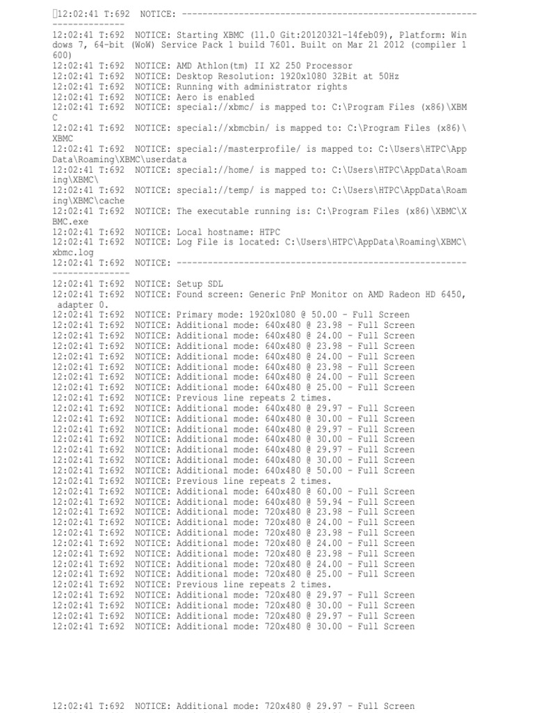 XBMC Log File Overview | PDF | Leisure