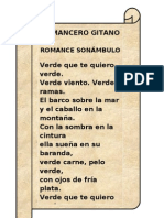 Romancero Gitano: Romance Sonámbulo, Federico García Lorca