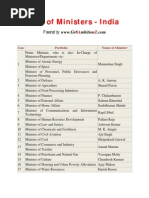 Cabinet Ministers 2025 | PDF | Politics Of India | Government Of India