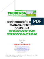 LA REGIÓN CENTRAL DE LA SABANA DE BOGOTÁ HACIA UNA REGIÓN DE INNOVACIÓN SOSTENIBLE CON EQUIDAD