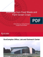 Bioenergy From Food Waste and Farm Grown Crops: David Specca, Acting Director Rutgers Ecocomplex
