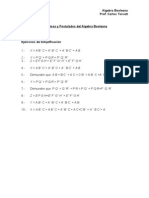 Ejercicios Teoremas y Postulados Del Algebra Booleana