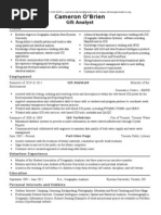 Cobrien Resume Gis Analyst