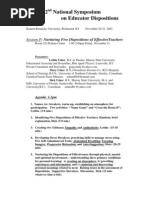 Nurturing Five Dispositions of Effective Teachers