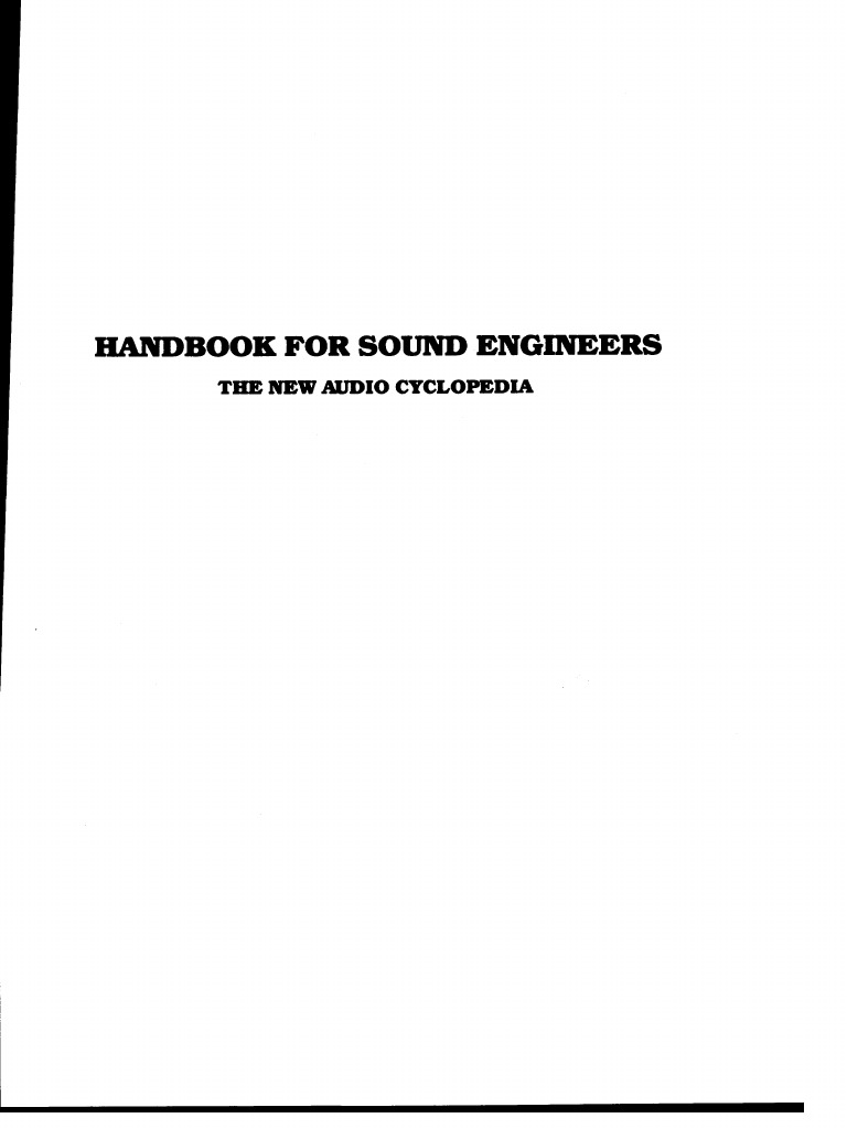 Handbook for Sound Engineers
