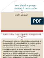 Modelarea Datelor Pentru Managementul Proiectelor