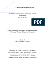 Strategic FDIs and Entry Mode Assessment in Emerging Countries: Economic Assessment On Ukraine, Belarus, Myanmar & Mongolia.