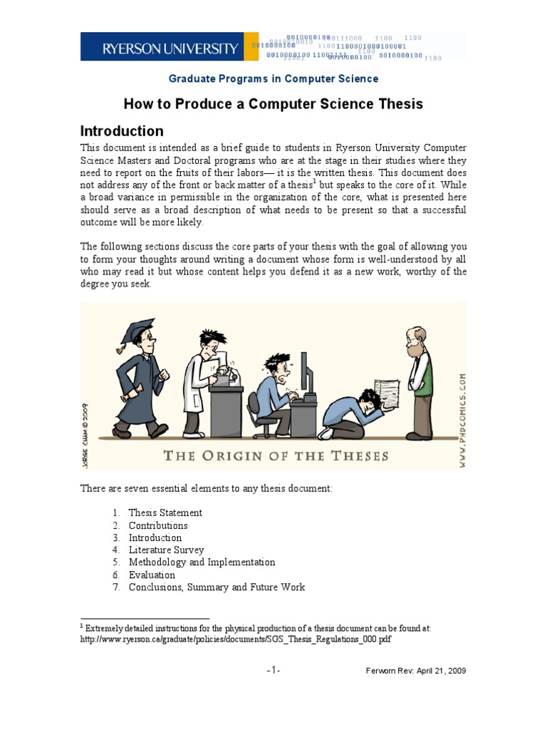 Computer Science Thesis Writing Guide | PDF | Thesis | Graduate School