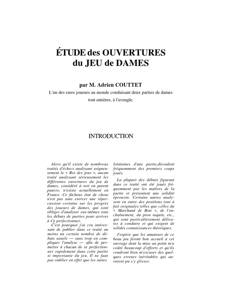 Le Jeu de Dames 003 26678, PDF, Échecs