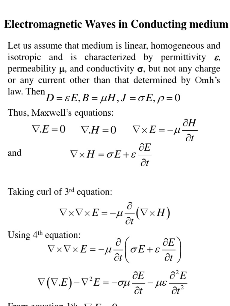 Wave Solution in Conducting Medium 2003 | PDF | Attenuation | Waves