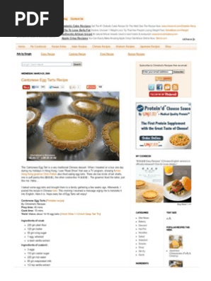 Cantonese Egg Tarts Recipe