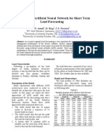 Application of ANN For Short Term Load Fore Casting