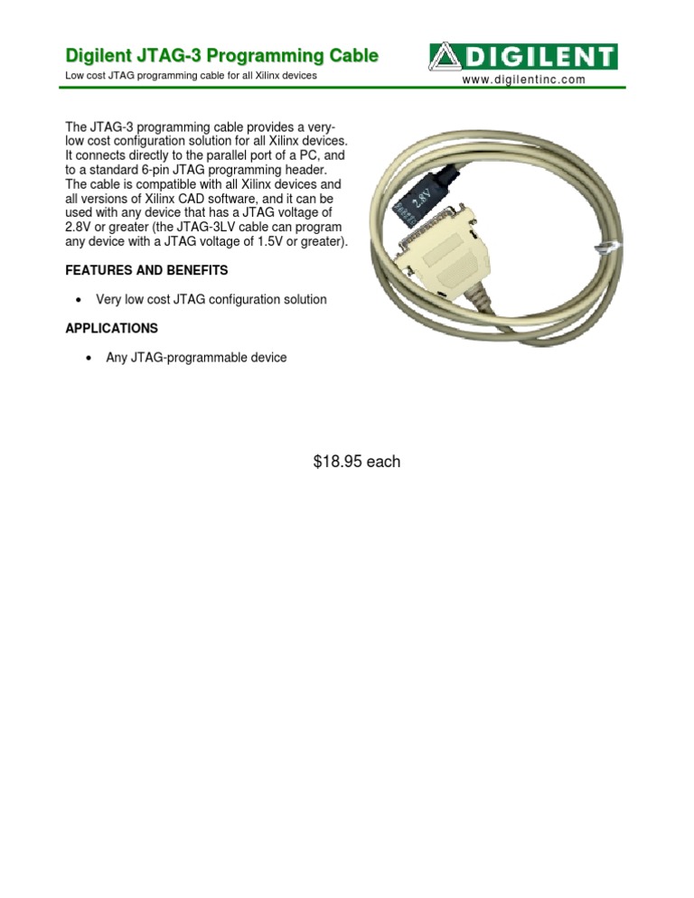 Digilent Jtag Programming Cable | PDF | Office Equipment | Electricity