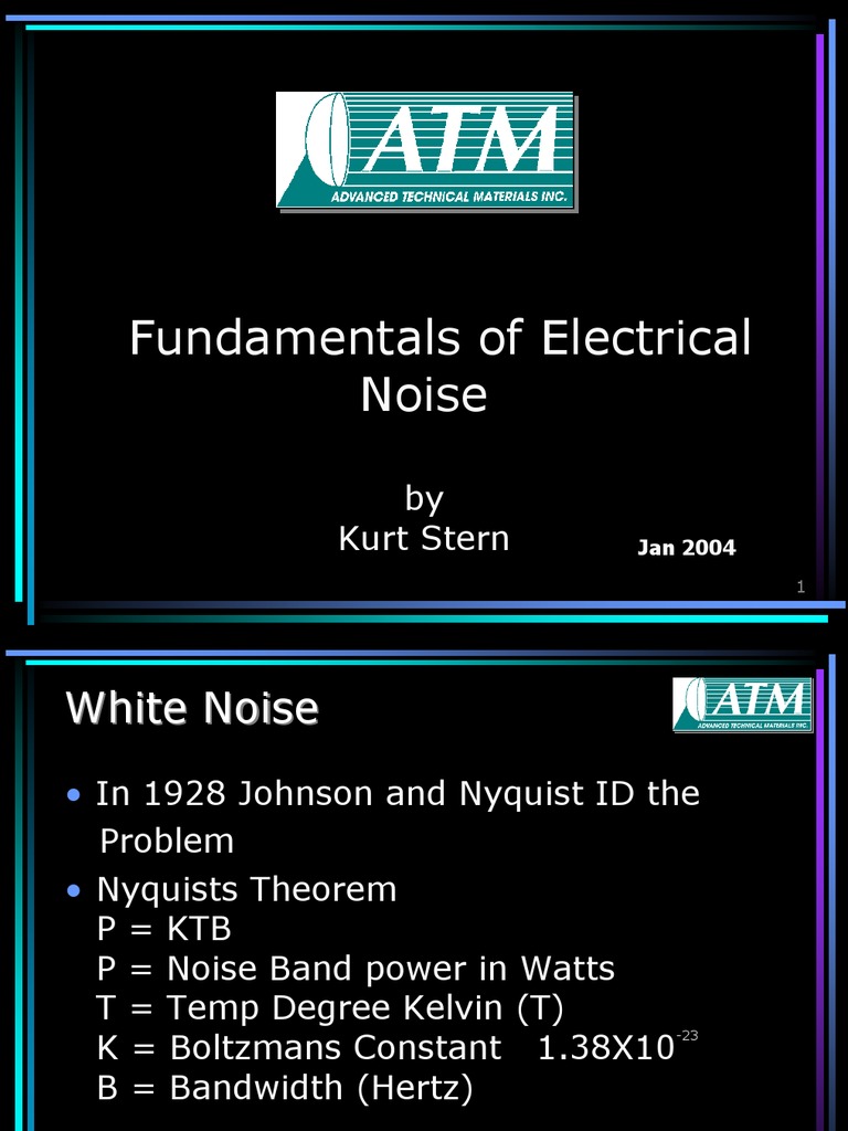 Fundamentals Electrical Noise | PDF | Bandwidth (Signal Processing ...