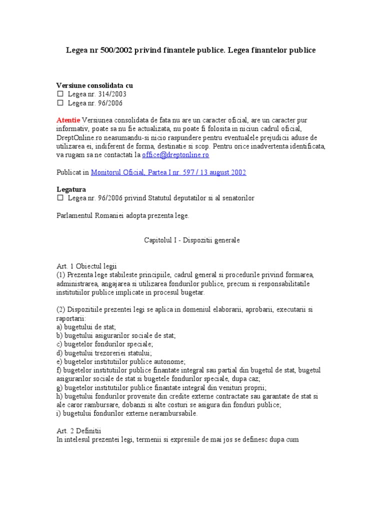 Legea Finantelor Publice