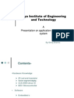 Arya Institute of Engineering and Technology: A Presentation On Application of Embedded System