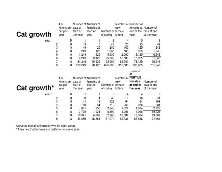 Growth of Cat Populations | PDF | Home & Garden | Technology & Engineering