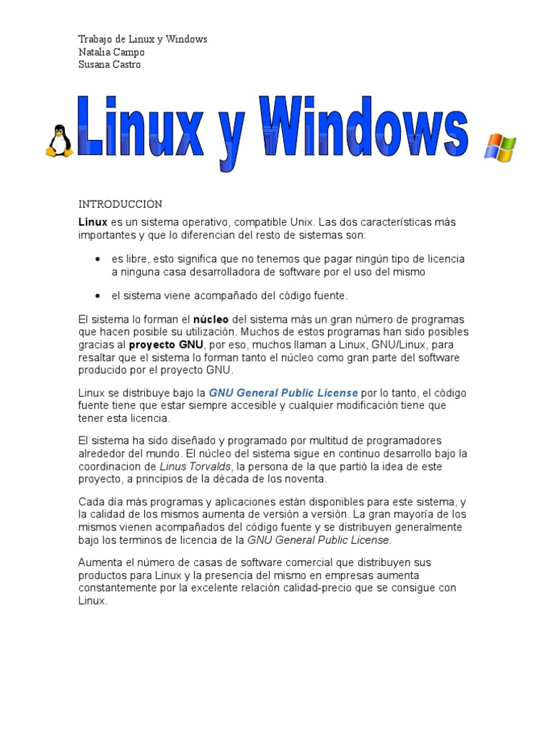 Comparativa Linux vs Windows | PDF | Microsoft Windows | Dirección IP