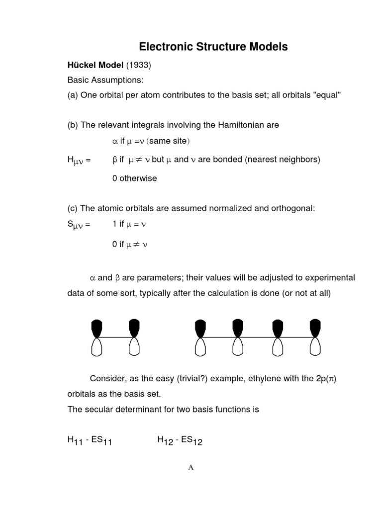 Hückel Model: Electronic Structure Analysis | PDF | Science & Mathematics