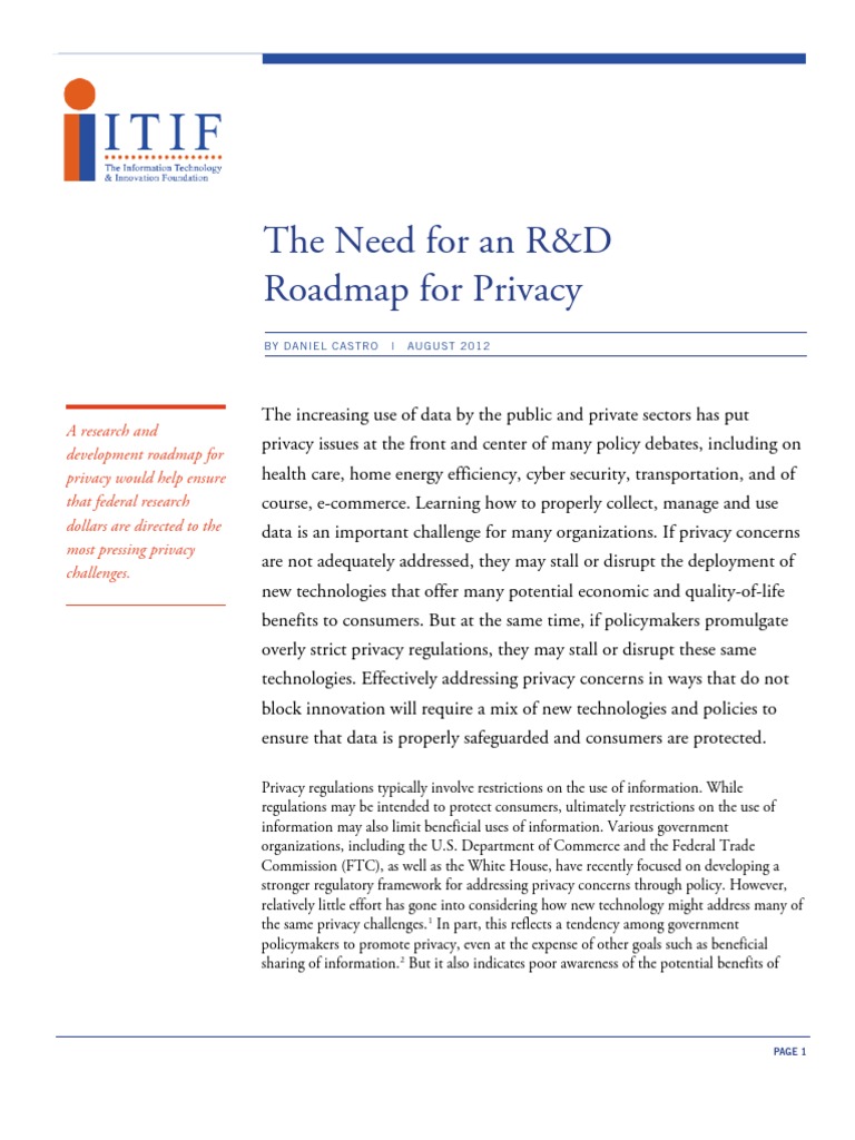 The Need For An R&D Roadmap For Privacy | PDF
