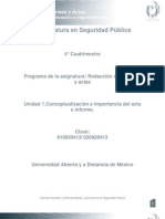 Unidad 1. Conceptualizacion e Importancia Del Acta e Informe