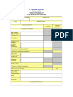 Risk Assessment Sheet