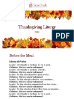 Thanksgiving Litany 2012