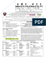 Siena College notes for Feb. 1, 2013 game