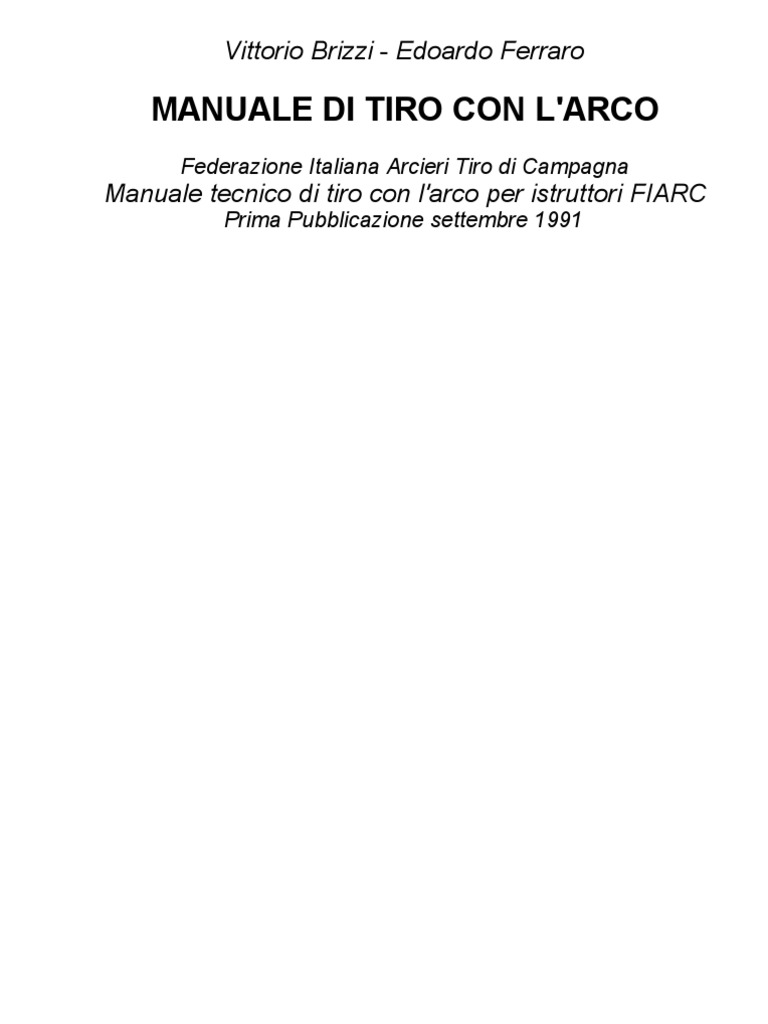 Manuale Di Tiro Con L Arco Pdf